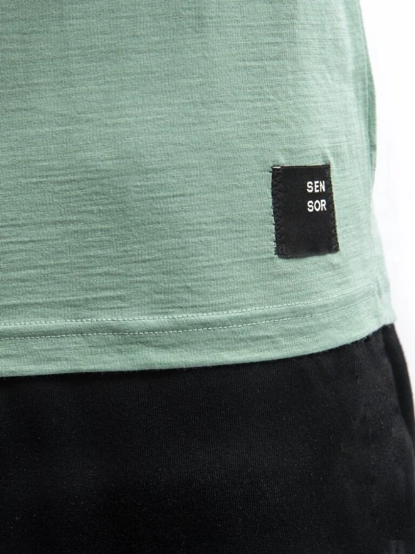 MERINO SENSOR CORDURA - pánské triko, dlouhý rukáv, basil green