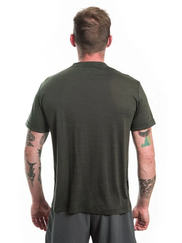 MERINO AIR SENSOR TRAVELLER - pánské tričko s krátkým rukávem, olive green