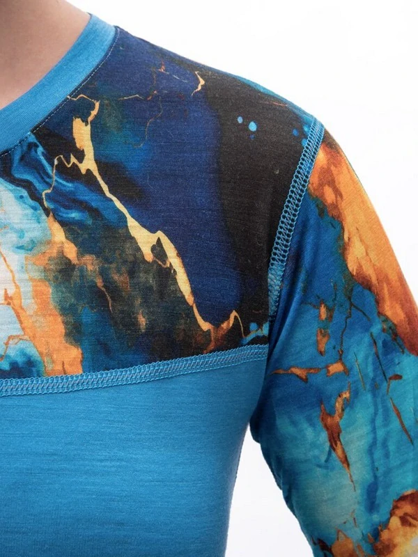 MERINO IMPRESS SENSOR - dámské triko, dlouhý rukáv, MODRÁ/UNIVERSE