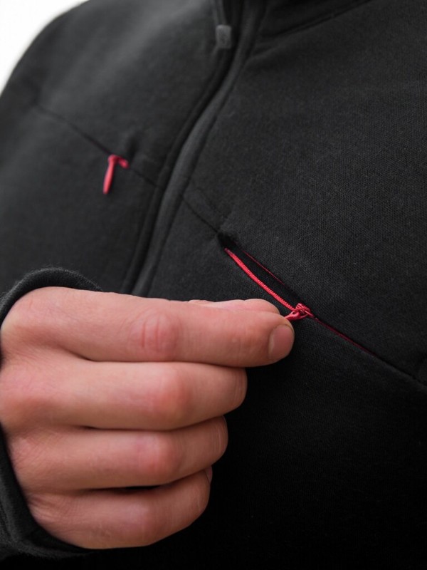 MERINO SENSOR UPPER - pánská mikina, celozip, černá