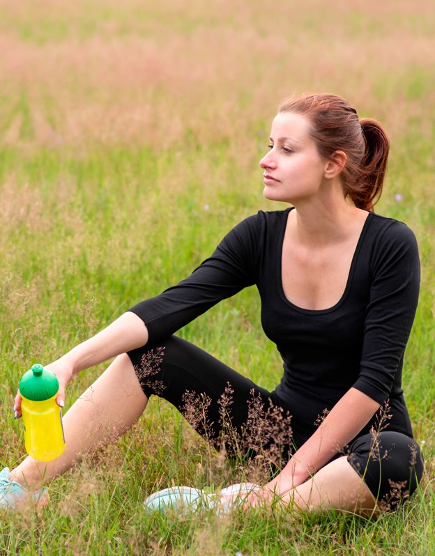 ECO FITNESS W, bambusové bezešvé legíny capri, pod kolena, černá