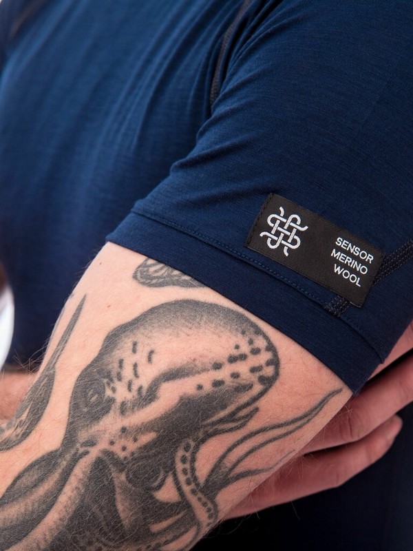 MERINO ACTIVE SENSOR - pánské triko, krátký rukáv, deep blue