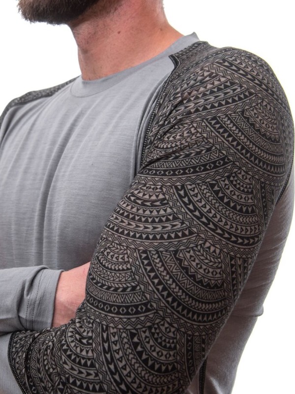 MERINO IMPRESS SENSOR - pánské triko, dlouhý rukáv, ČERNÁ/MAORI