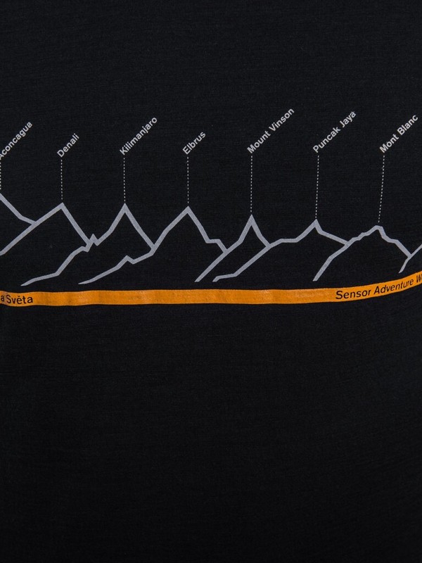 MERINO AIR NEW SENSOR PT - pánské tričko s krátkým rukávem, černá/RJ