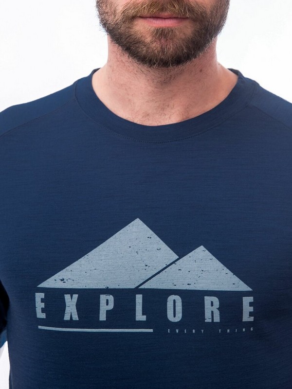 MERINO AIR NEW SENSOR PT EXPLORE- pánské tričko s krátkým rukávem, tmavě modrá