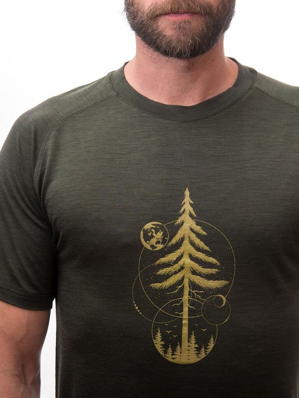 MERINO AIR NEW SENSOR PT EARTH - pánské tričko s krátkým rukávem, olive green