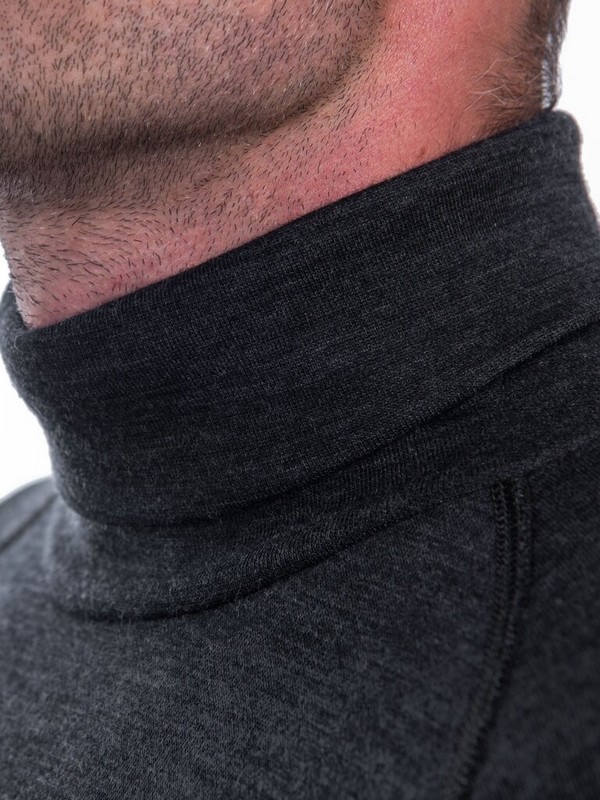MERINO SENSOR BOLD M2 - pánské tričko s dlouhým rukávem, roll - neck, anthracite/gray