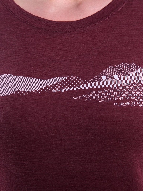 MERINO AIR NEW SENSOR PT HILLS - dámské tričko s dlouhým rukávem, port red
