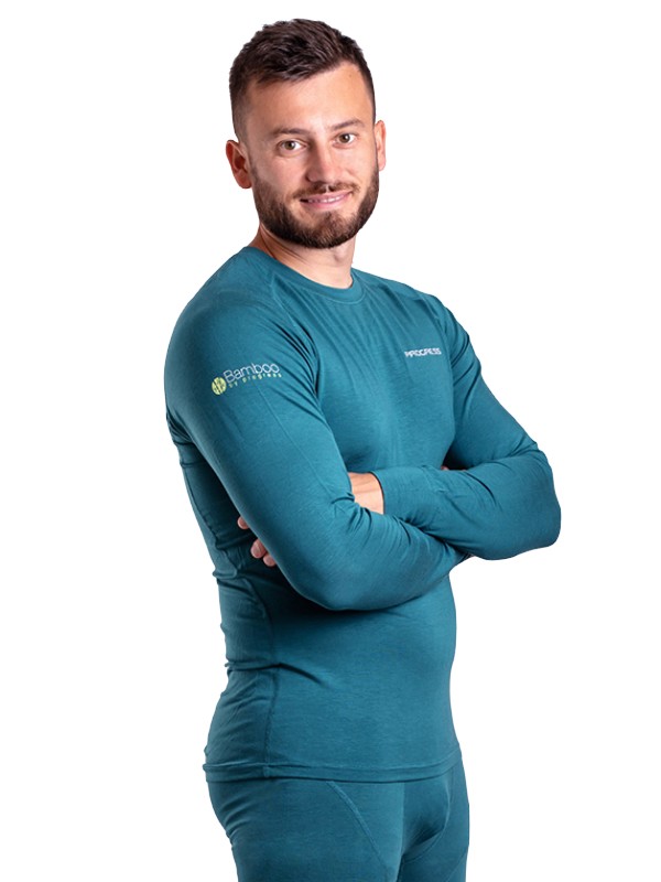 FINAL tričko z bambusových vláken s dlouhým rukávem, zelená
