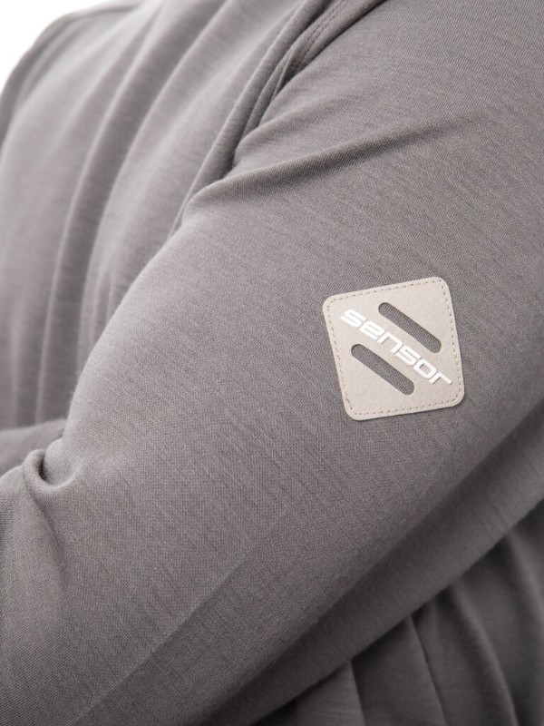 MERINO SENSOR UPPER TRAVELLER - pánská mikina s kapucí, šedá