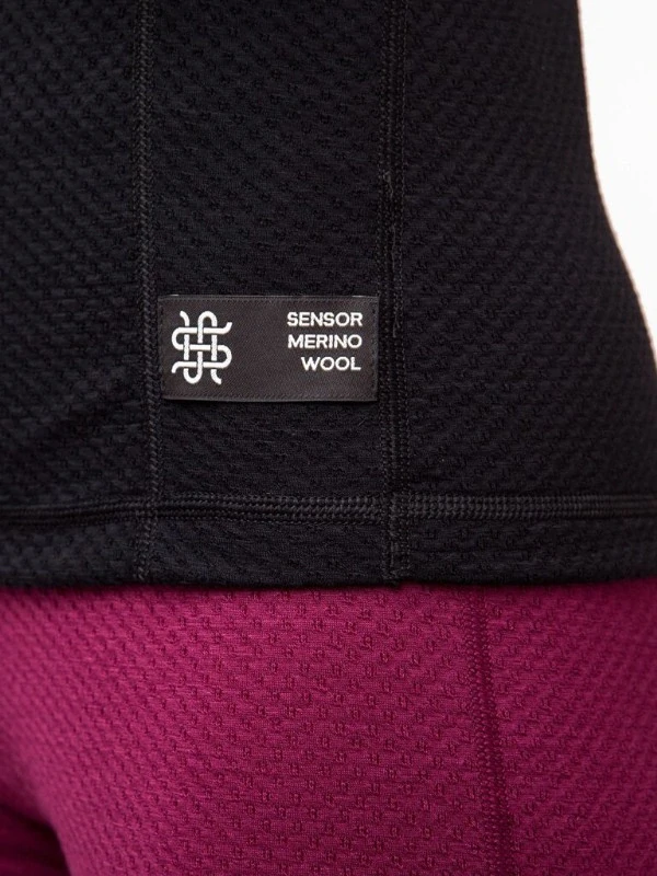 MERINO SENSOR DF - dámské tričko, dlouhý rukáv, černá