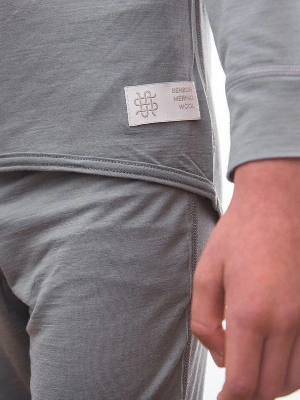 MERINO ACTIVE SENSOR juniorský set trička s dlouhým rukávem a spodků, šedá