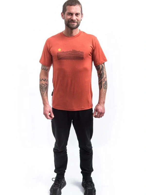 MERINO ACTIVE SENSOR SUNRISSE pánské triko, terracotta