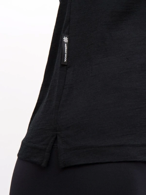 MERINO AIR SENSOR BLOOM - dámské tričko s krátkým rukávem, černá