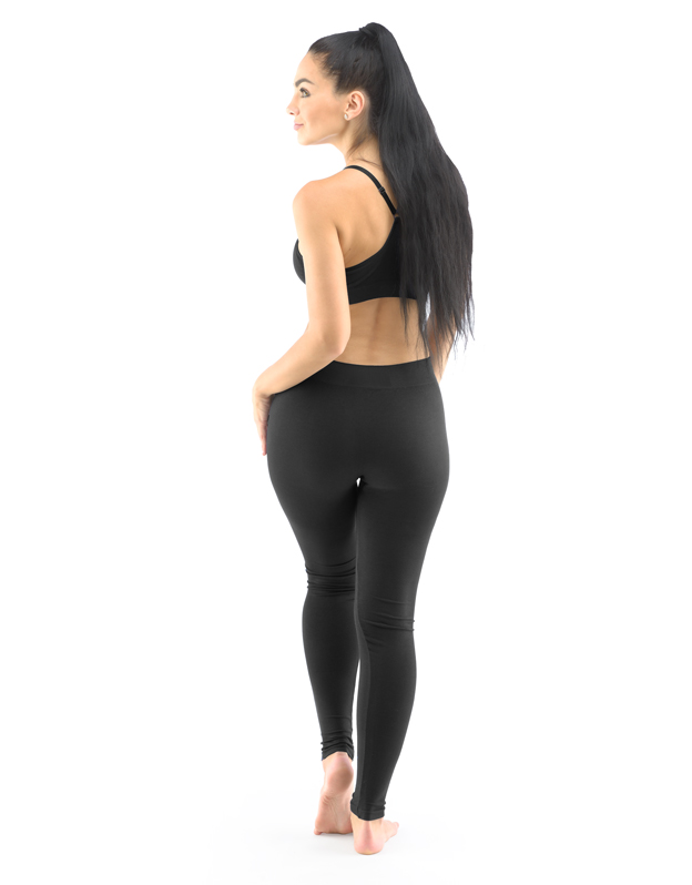 FITNESS I. W bambusové bezešvé legíny, dlouhé, černá