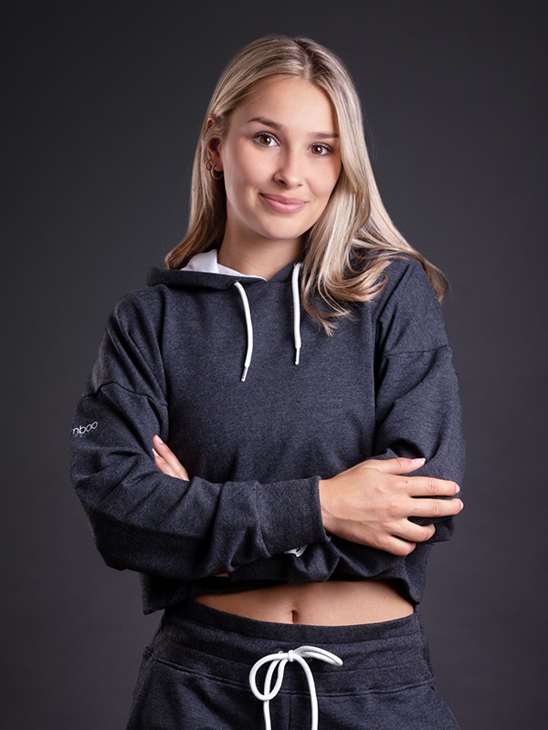 SERENA dámská tepláková mikina z bambusových vláken, antracit melír