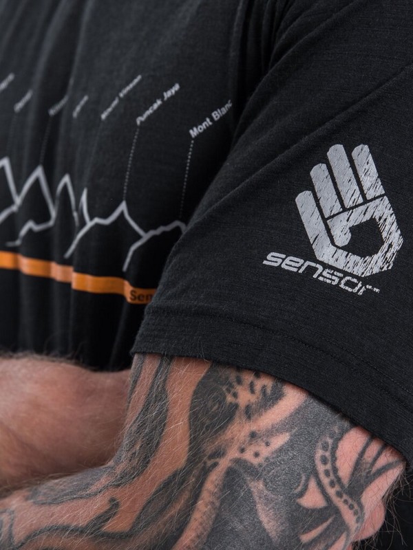 MERINO AIR NEW SENSOR PT - pánské tričko s krátkým rukávem, černá/RJ