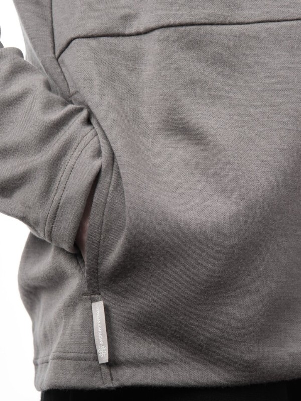 MERINO SENSOR UPPER TRAVELLER - pánská mikina s kapucí, šedá