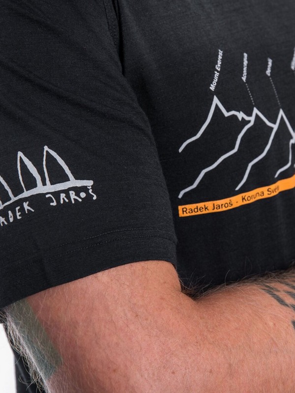 MERINO AIR NEW SENSOR PT - pánské tričko s krátkým rukávem, černá/RJ