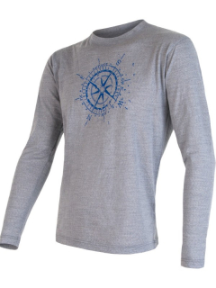 MERINO SENSOR ACTIVE PT COMPASS - pánské triko, dlouhý rukáv, šedá