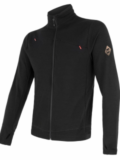 MERINO SENSOR UPPER  - pánská mikina, celozip, černá