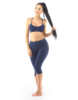 FITNESS III. W, bambusové bezešvé legíny capri, pod kolena, lékořice