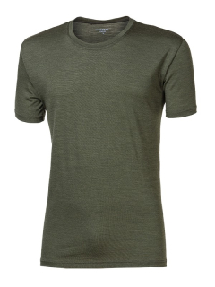 ORIGINAL MAN pánské merino tričko s krátkým rukávem, khaki melír