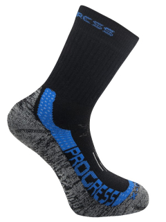 MERINO X-TREME zimní merino ponožky, černá - modrá 