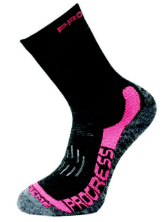 MERINO X-TREME zimní merino ponožky, tmavě šedá - růžová