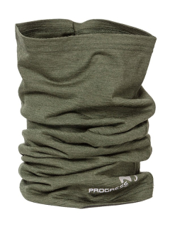 TUBE, uni merino tubulární nákrčník, khaki melír