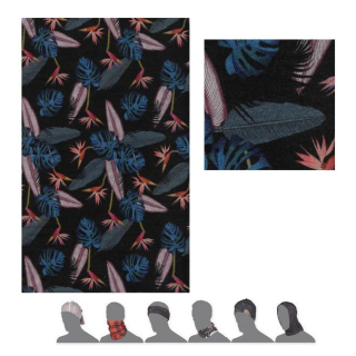 MERINO IMPRESS SENSOR TUBE, šátek multifunkční, černá/floral