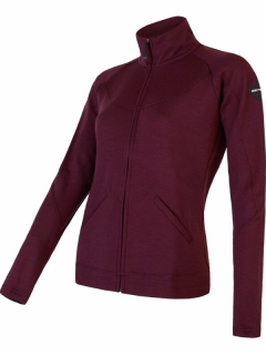 MERINO SENSOR UPPER - dámská mikina, celozip, lilla