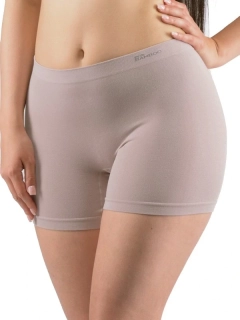 MIRABI dámské bezešvé bambusové boxerky, delší nohavička, šedohnědá