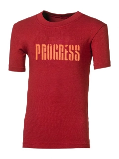 "PROGRESS" JUNIOR tričko z bambusových vláken s krátkým rukávem, višňová