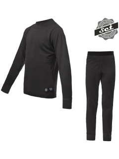MERINO ACTIVE SENSOR dětský set trička s dlouhým rukávem a spodků, černá
