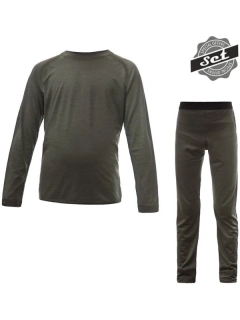 MERINO AIR SENSOR dětský/juniorský set trička s dlouhým rukávem a spodků, green