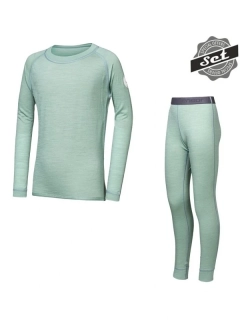 MERINO AIR SENSOR dětský/juniorský set trička s dlouhým rukávem a spodků, basil green
